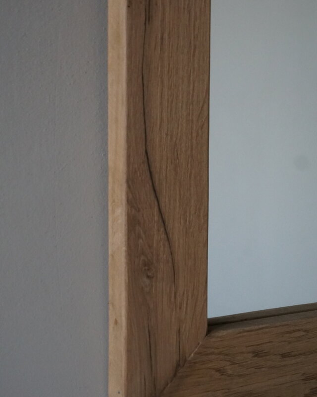 Rene Houtman Spiegel Geke | Oud Eiken Geschaafd | H70 x B70 cm