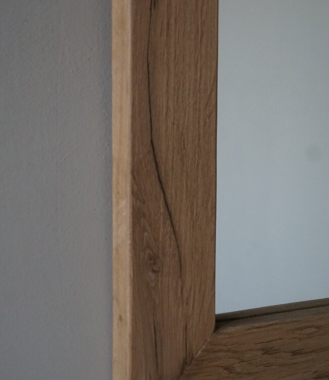 Rene Houtman Spiegel Geke | Oud Eiken Geschaafd | H70 x B70 cm