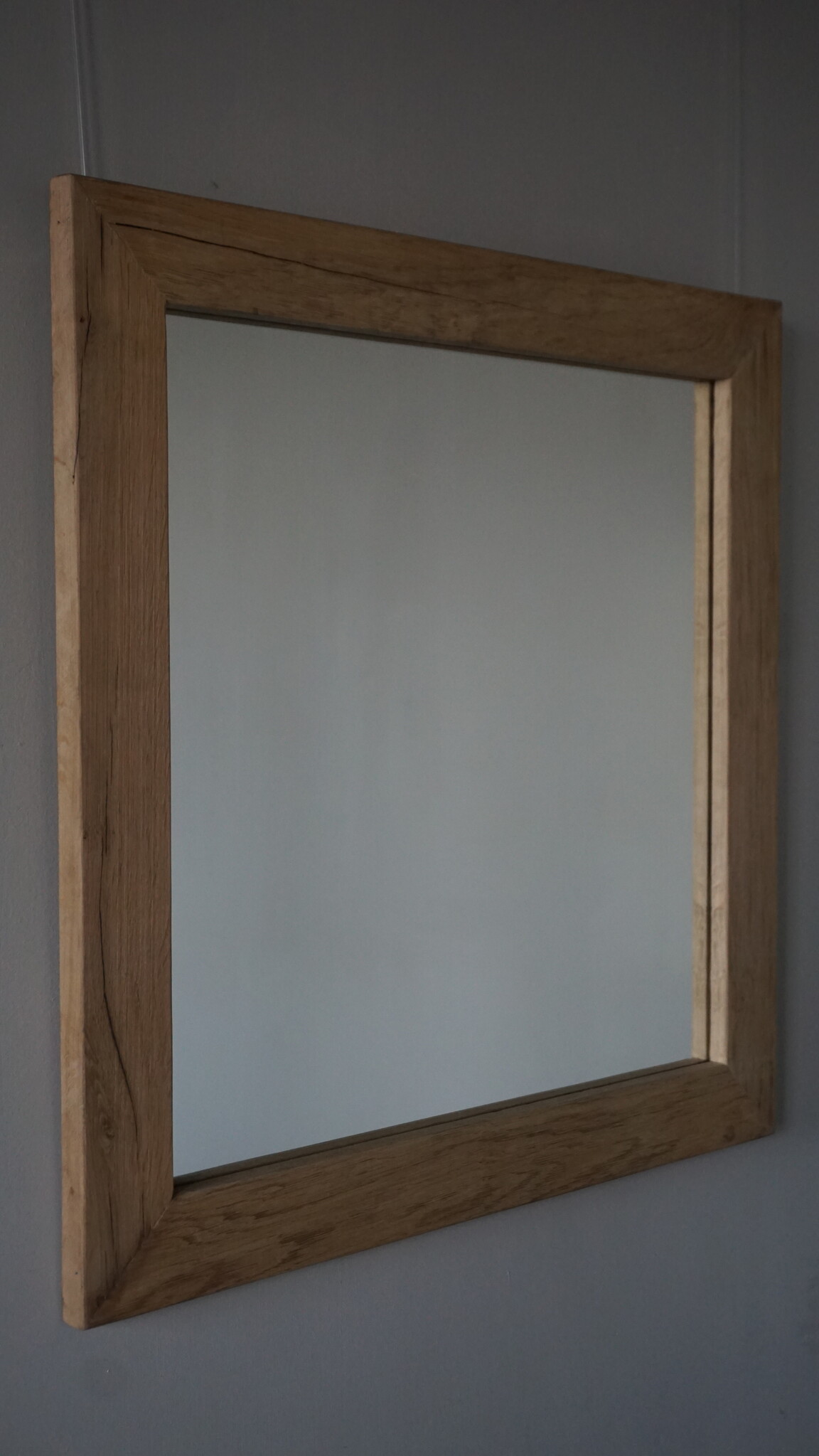 Rene Houtman Spiegel Geke | Oud Eiken Geschaafd | H70 x B70 cm