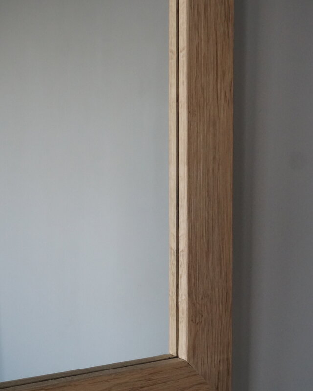Rene Houtman Spiegel Geke | Oud Eiken Geschaafd | H70 x B70 cm