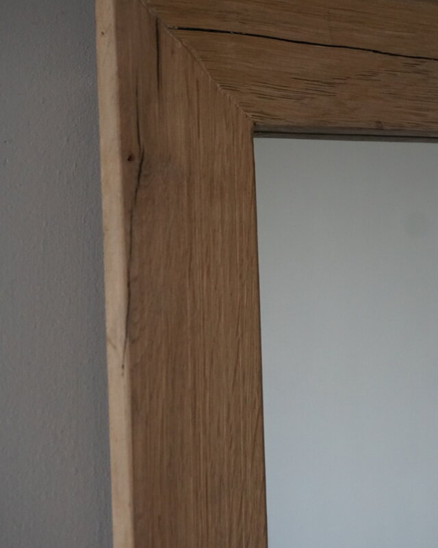 Rene Houtman Spiegel Geke | Oud Eiken Geschaafd | H70 x B70 cm