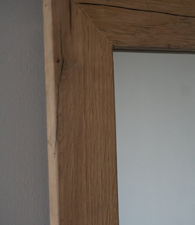 Rene Houtman Spiegel Geke | Oud Eiken Geschaafd | H70 x B70 cm