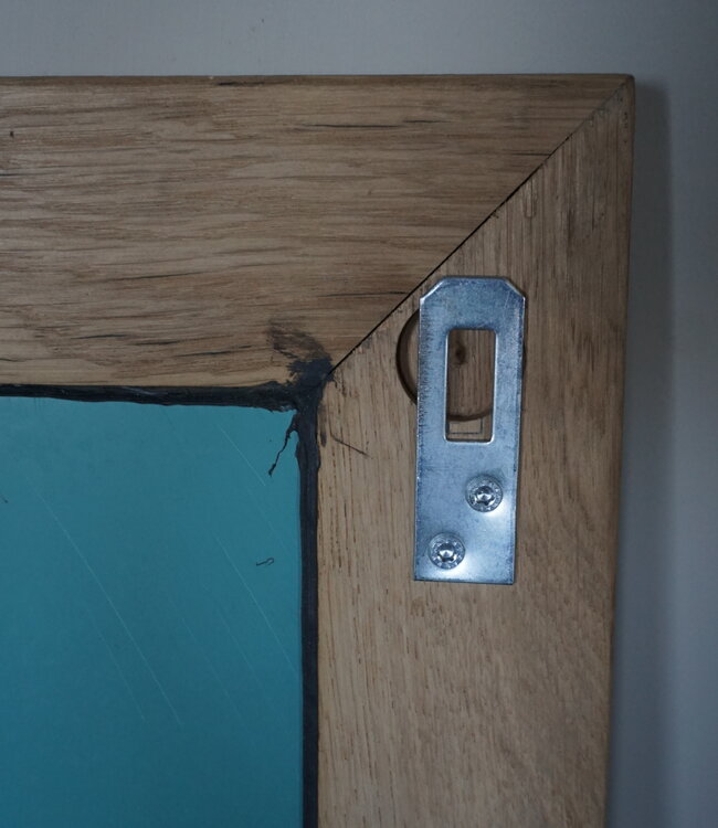 Rene Houtman Spiegel Geke | Oud Eiken Geschaafd | H70 x B70 cm