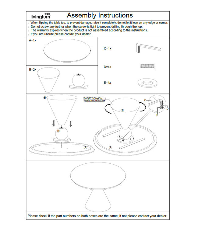 Brix Balthazar Eetkamertafel Mangohout H76xØ130 cm