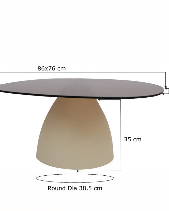 Brix Mylon Salontafel Rookglas H35xB86xD76 cm