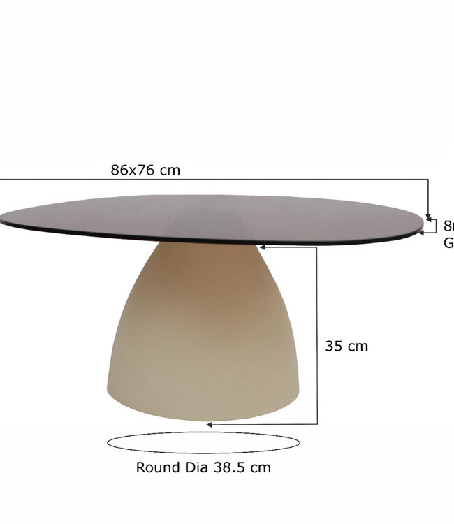 Brix Mylon Salontafel Rookglas H35xB86xD76 cm