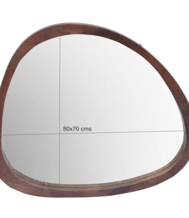 Brix Joy Walnut Organische Spiegel H70xB80xD4 cm