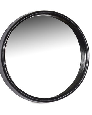 Brix Demy Spiegel Rond Mangohout Zwart ?80 cm
