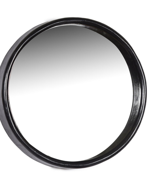 Brix Demy Spiegel Rond Mangohout Zwart ?80 cm