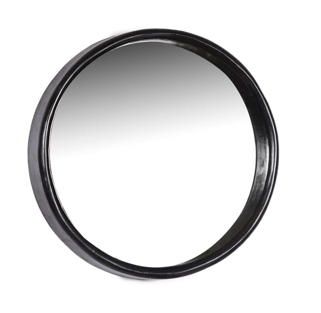 Brix Demy Spiegel Rond Mangohout Zwart ?80 cm