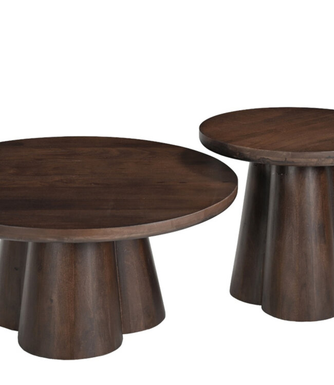 Brix Clubs Salontafel Hout Warmbruin H42xØ80 cm