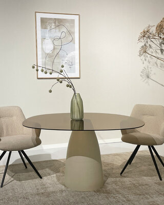 Brix Mylon Eetkamertafel Rookglas H76xB140xD120 cm