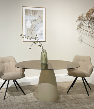 Brix Mylon Eetkamertafel Rookglas H76xB140xD120 cm