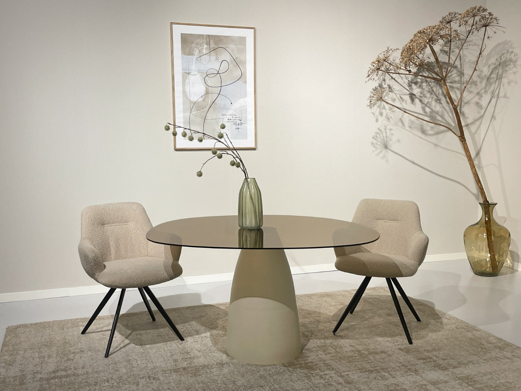 Brix Mylon Eetkamertafel Rookglas H76xB140xD120 cm