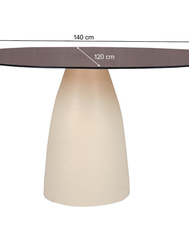 Brix Mylon Eetkamertafel Rookglas H76xB140xD120 cm