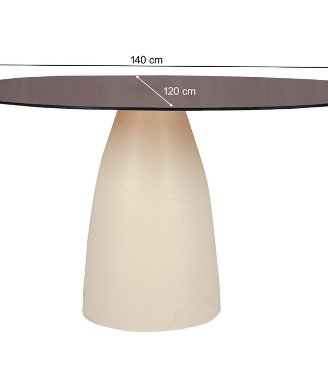 Brix Mylon Eetkamertafel Rookglas H76xB140xD120 cm