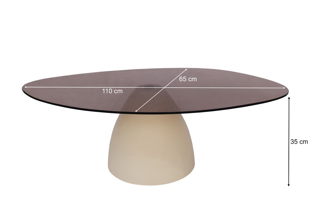 Brix Mylon Salontafel Rookglas H35xB110xD65 cm