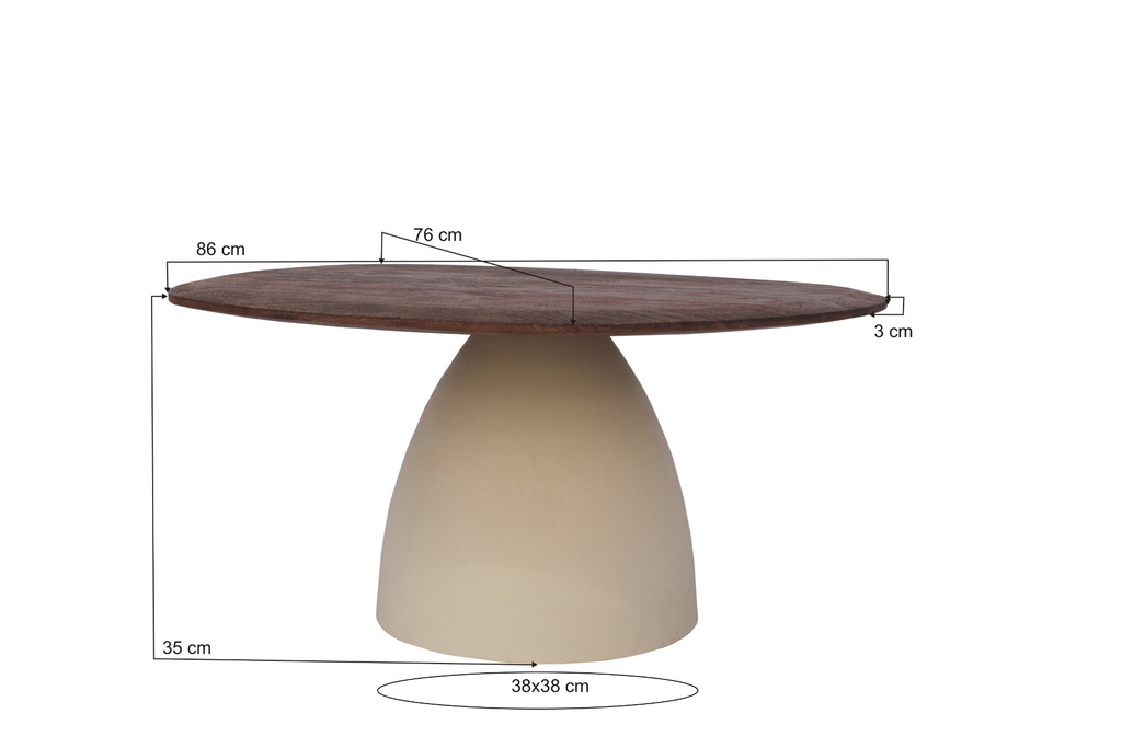 Brix Marron Salontafel Hout H35xB86xD76 cm