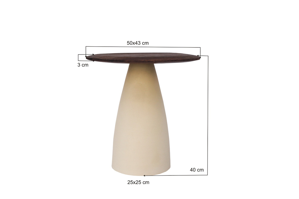 Brix Marron Bijzettafel Bruin Hout H40xB50xD43 cm