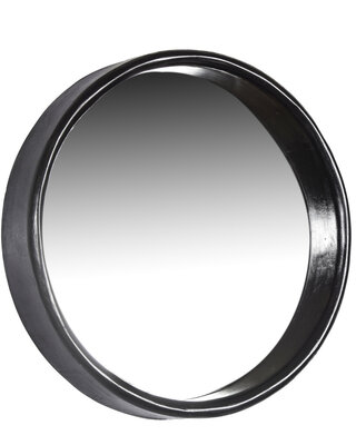 Brix Demy Spiegel Zwart Rond Mangohout ?55 cm