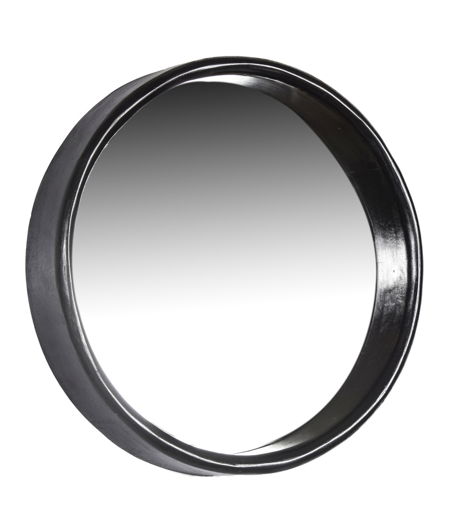 Brix Demy Spiegel Zwart Rond Mangohout ?55 cm