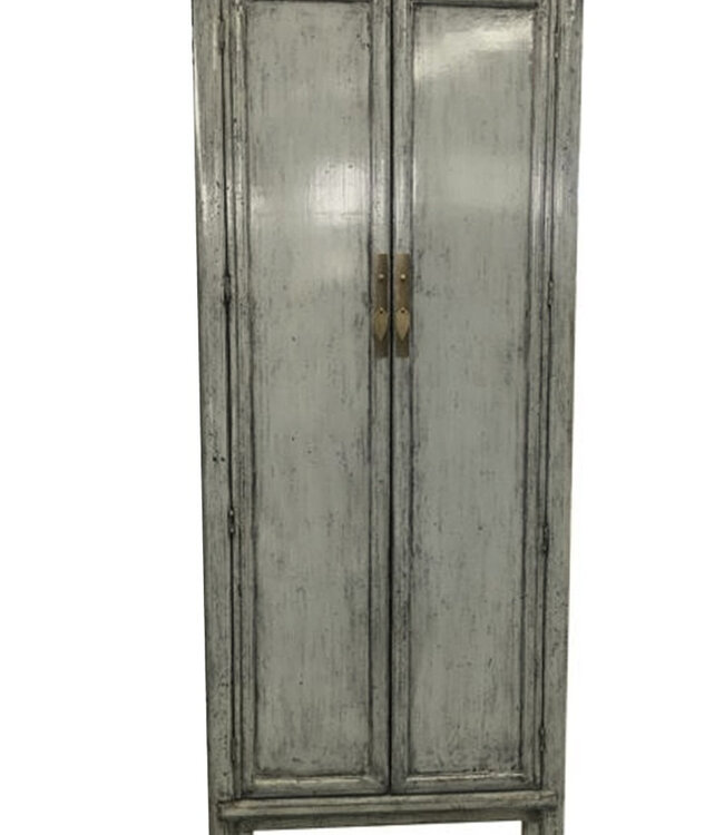 Livingfurn Marie Elise Kast Elm Hout Grijsgroen H220xB95xD45 cm