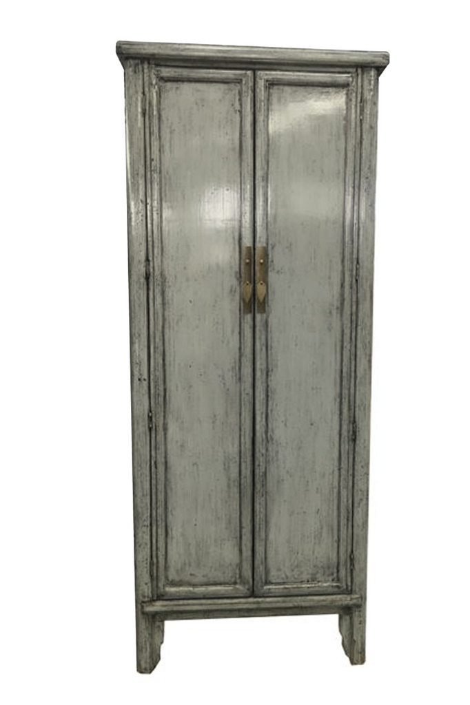 Livingfurn Marie Elise Kast Elm Hout Grijsgroen H220xB95xD45 cm