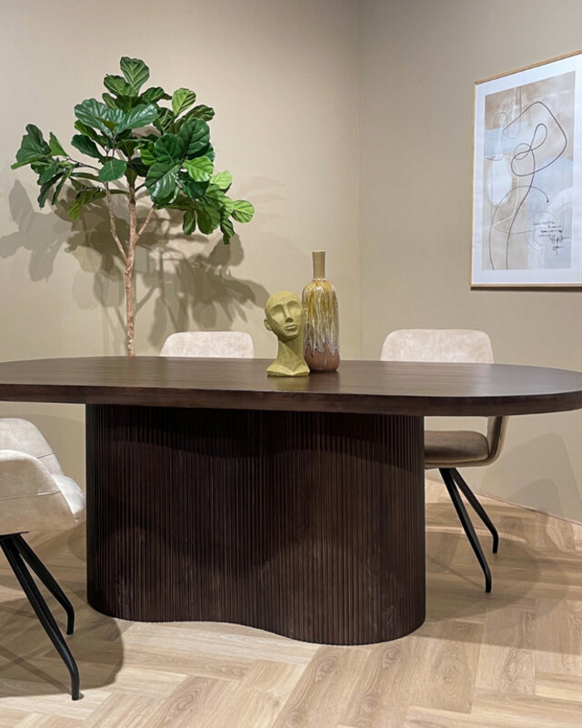 Livingfurn Sevilla Eetkamertafel Hout Bruin H76xB300xD110 cm