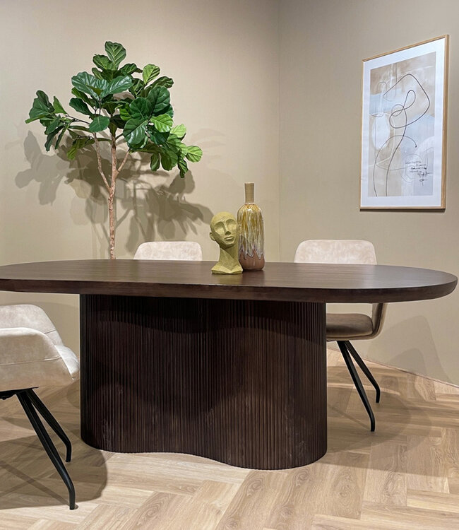 Livingfurn Sevilla Eetkamertafel Hout Bruin H76xB250xD110 cm