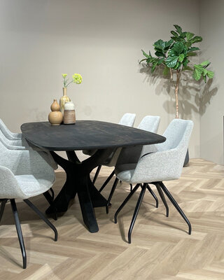 Brix Montreaux Eetkamertafel Zwart H76xB220xD100 cm