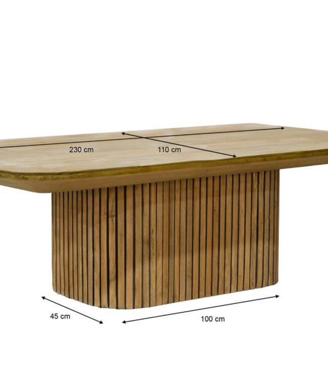 Livingfurn Lausanne Eetkamertafel Teakhout H76xB230xD110 cm