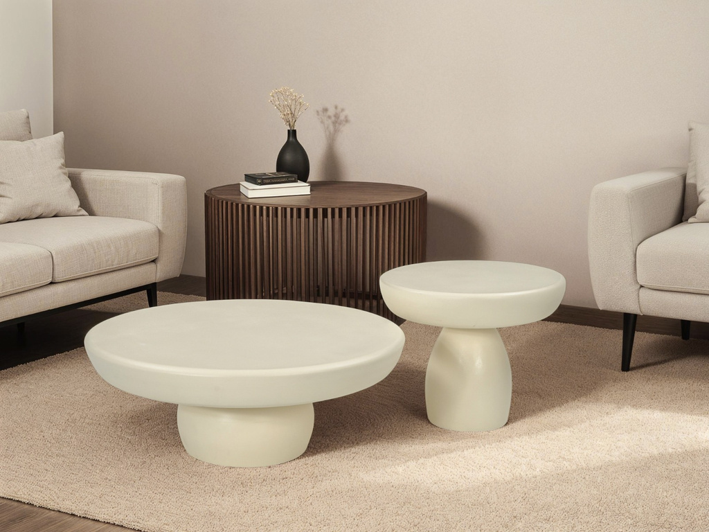 Brix Dune Salontafel Rond Beton H30xD80 cm
