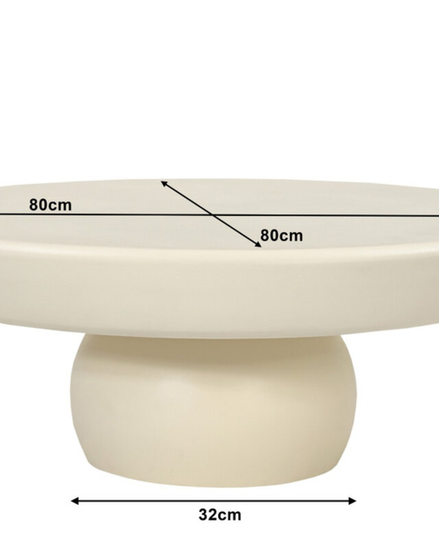 Brix Dune Salontafel Rond Beton H30xD80 cm