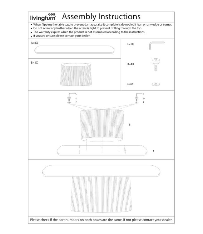 Livingfurn Salvator Sidetable Hardhout H76xB140xD40 cm