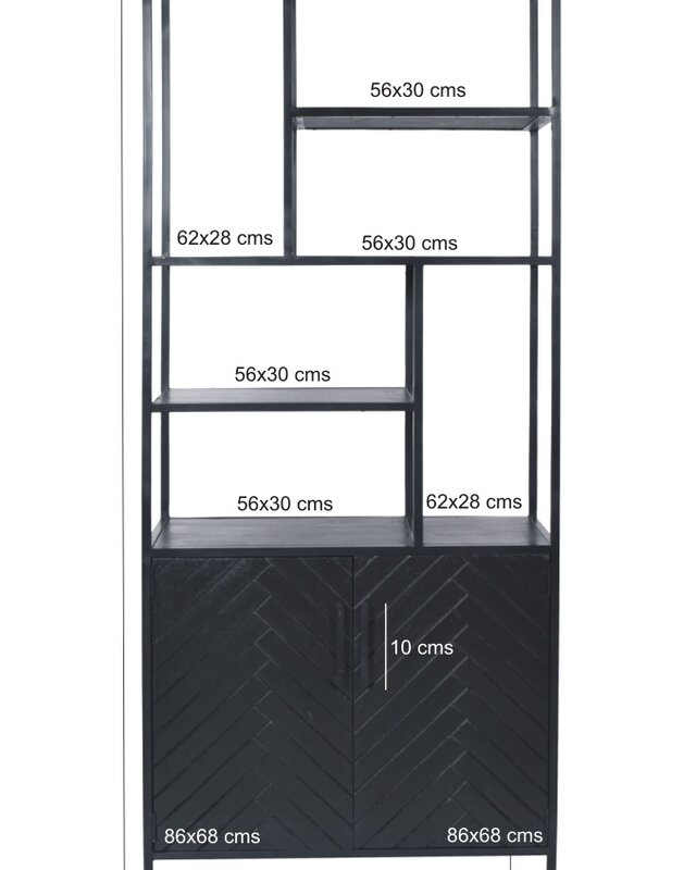 Livingfurn York Kast Mangohout H200xB90xD40 cm