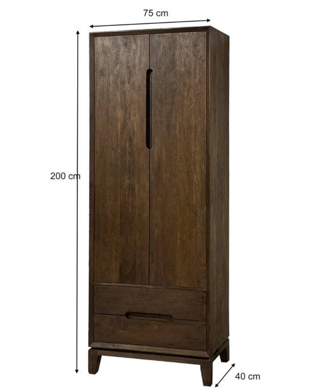 Livingfurn Cortez Kabinet Mangohout H200xB75xD40 cm