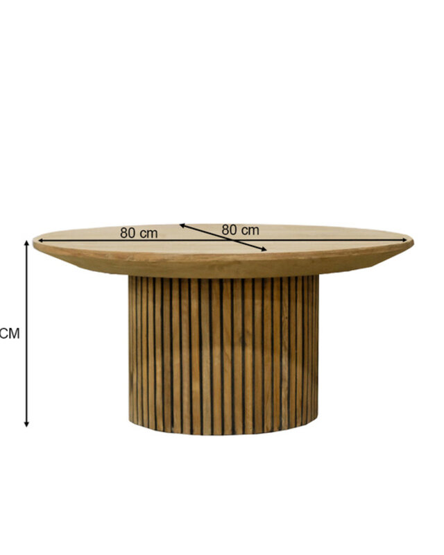 Livingfurn Salontafel Lausanne Rond Teakhout 80x38 cm