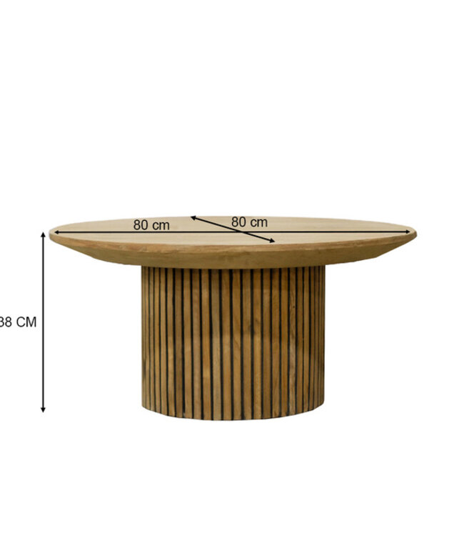 Livingfurn Salontafel Lausanne Rond Teakhout 80x38 cm