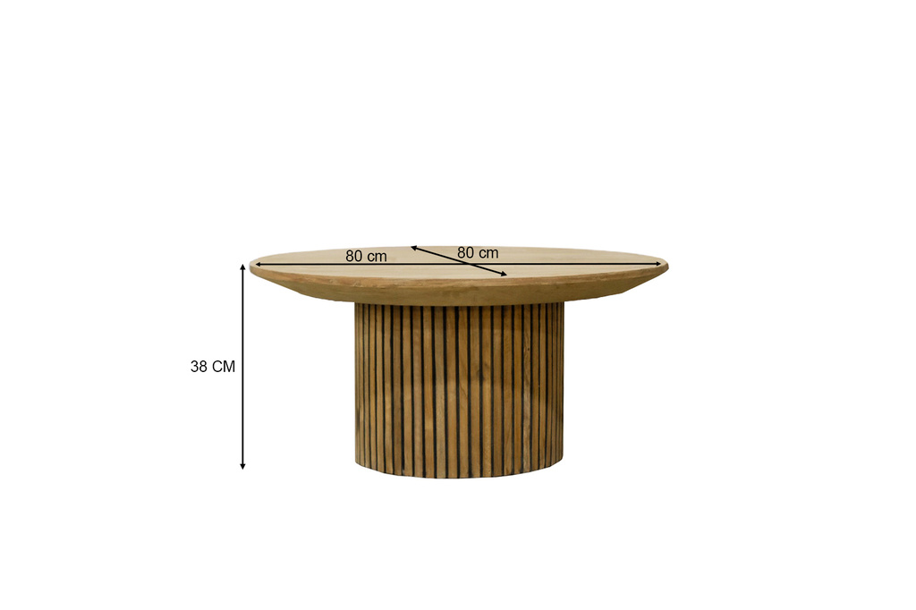 Livingfurn Salontafel Lausanne Rond Teakhout 80x38 cm