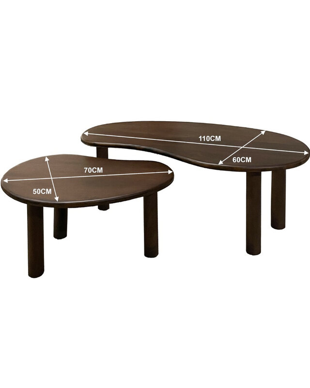 Livingfurn Nubi Salontafel Set van 2 Mangohout Bruin