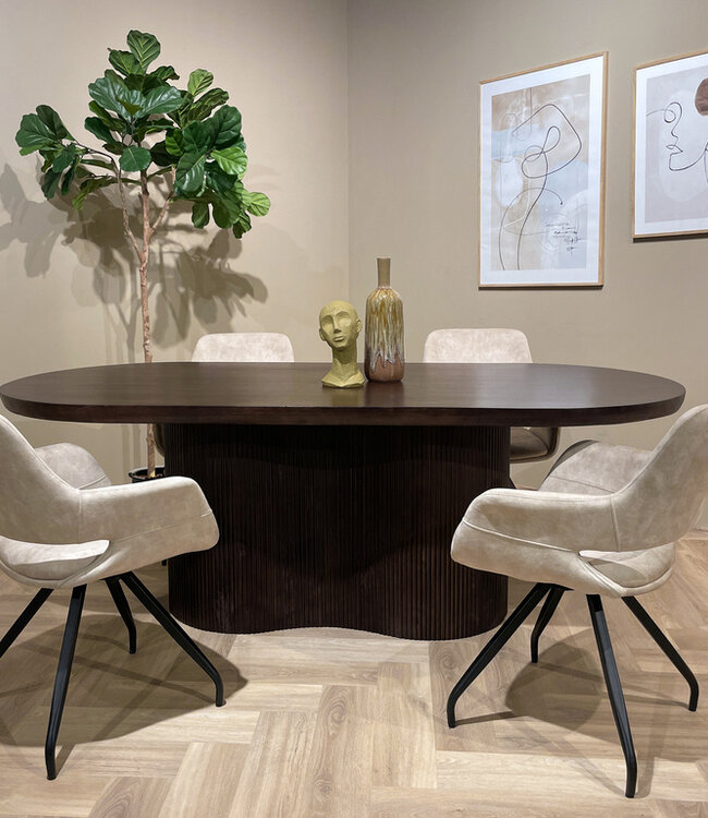 Livingfurn Sevilla Eetkamertafel Bruin H76xB220xD100 cm