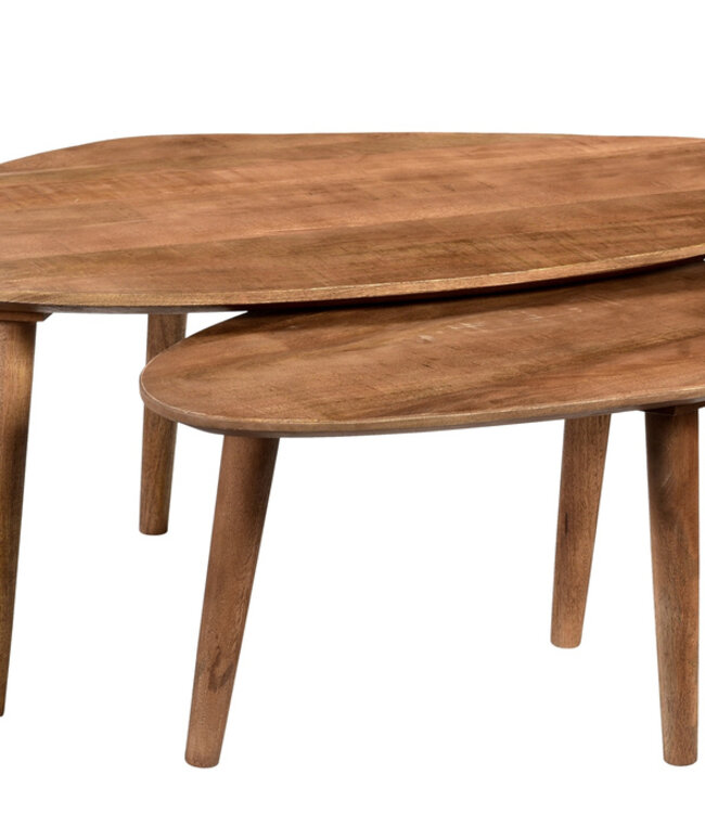 Livingfurn Xavier Salontafel Set Van 2 Mangohout Naturel