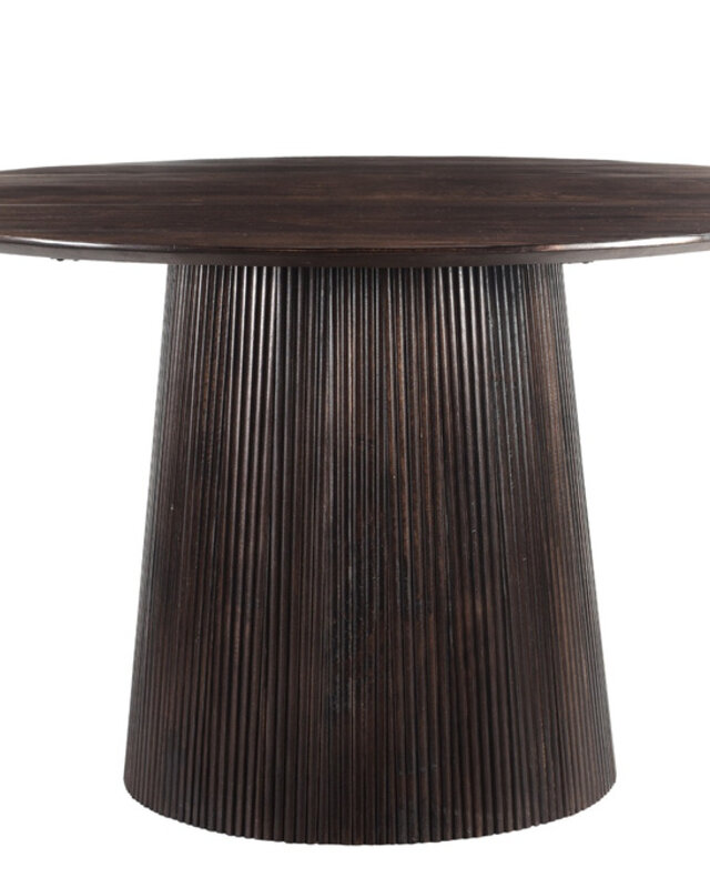 Livingfurn Salvator Eetkamertafel Rond Organisch Walnoot 130x76 cm