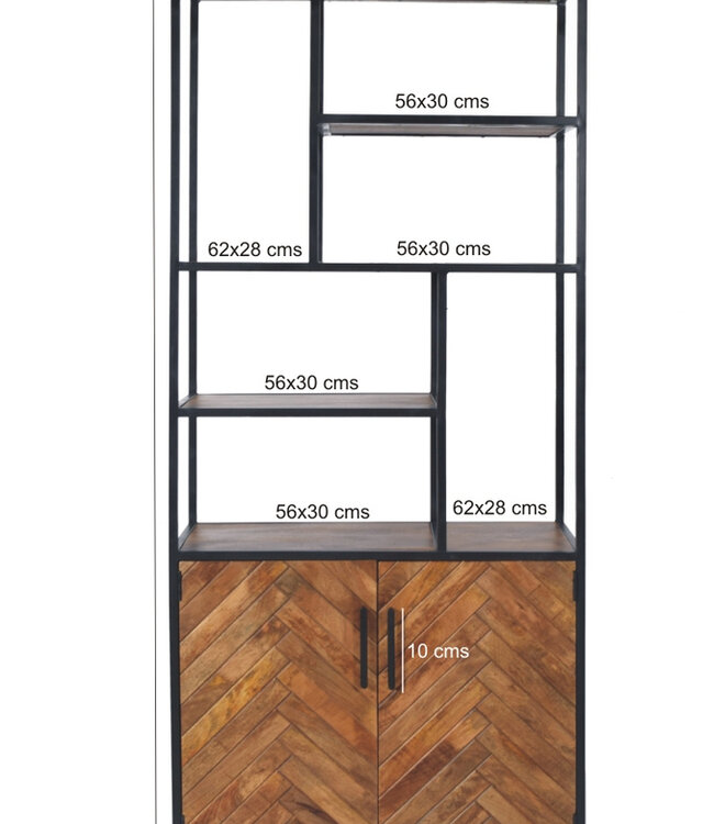 Livingfurn Brooklyn Vakkenkast Bruin 210x90x45 cm