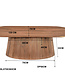 Livingfurn Salvator Salontafel Ovaal Organisch 120x70x36 Cm Bruin