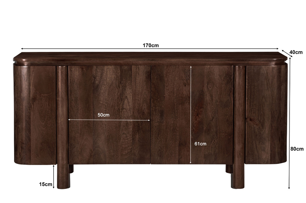 Livingfurn Salano Tv-Meubel Organisch 2-Deurs Brown 170 cm