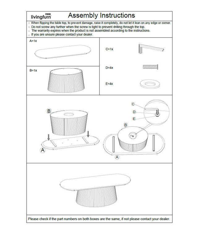 Livingfurn Salvator Salontafel Ovaal Organisch 120x70x36 Cm Bruin