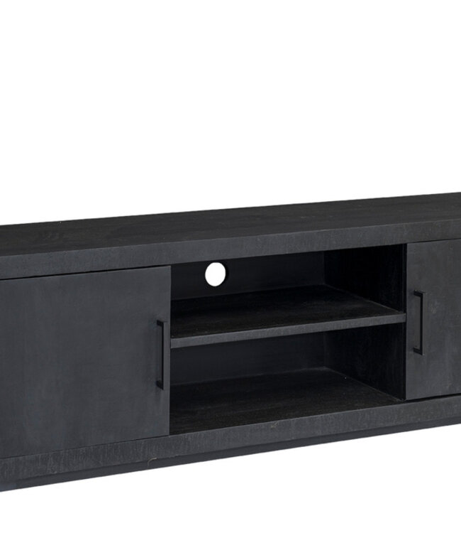 Livingfurn Jaxx Tv-Meubel 2-Deurs 2-Vakken Zwart 180x53x40cm