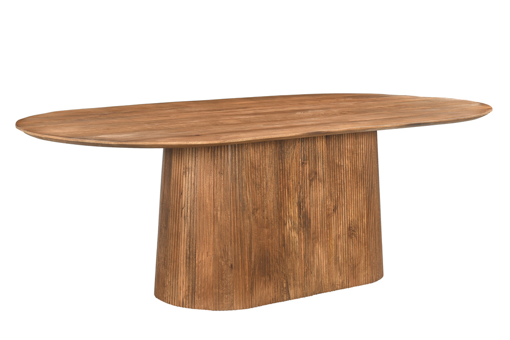 Livingfurn Salvator Eetkamertafel Organisch Ovaal Bruin 230x110x76cm