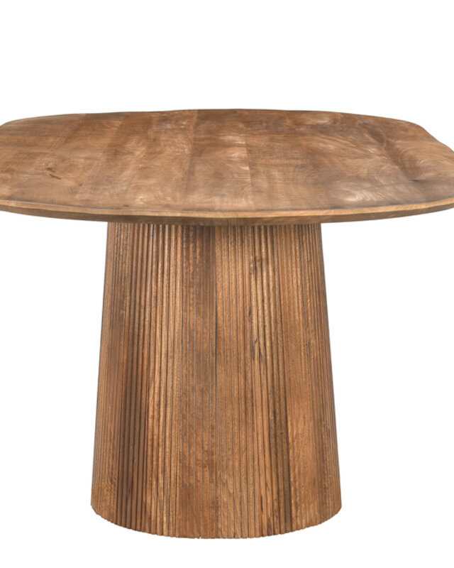 Livingfurn Salvator Eetkamertafel Organisch Ovaal Bruin 230x110x76cm